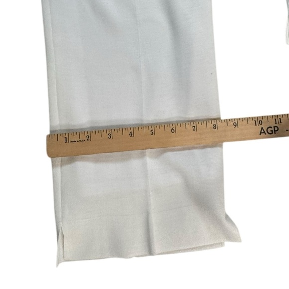 Ming Wang White Knit Pull-On Pants Size M Lined Slit Hem Stretch Trousers G5 - Picture 5 of 8